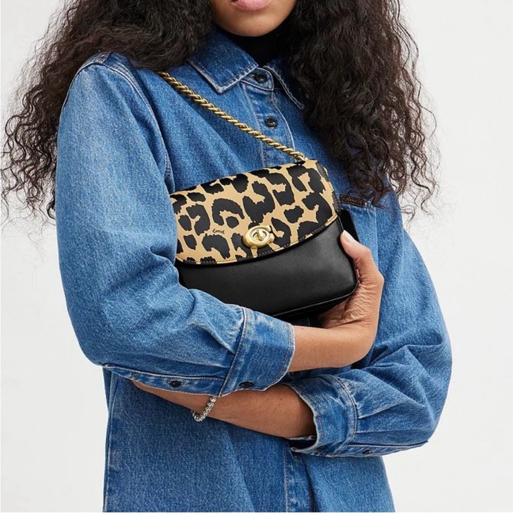 COACH Cassie 19 Leopard Print Satchel/Shoulder/Crossbody Handbag - Picture 9 of 9